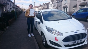 1942016 - Congratulations to Ashton Gillett on passing her test today first time in Merthyr Tydfil good luck looking for your first car Looking forward to seeing you out on the road :-