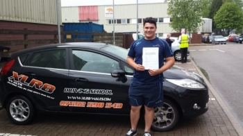 010514 Well done Kieran on passing your driving test first time today at Cardiff with 4 minor faults after only 17 hours of driving lessons Great result