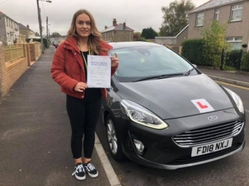 8/10/18 - Congratulations to Nia Morgan on passing her test this afternoon with only 5 faults lovely result now no more busses for you 😀