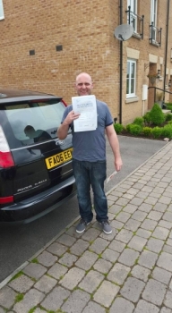 7.7.15 - Brilliant result for Andrew last week passing his automatic driving test in Merthyr Tydfil, 1st time and with so few minors ...who´s the Daddy!!...