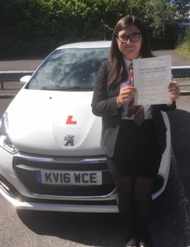 22.6.18 - Congratulations to Angharad Lloyd who passed her driving test 1st time with our Peter