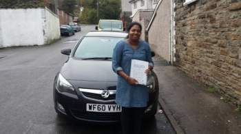 23.10.2014 - A massive well done to Anjuk who passed her Automatic Driving Test today with just 16 hrs of lessons in Merthyr Tydfil... she passed with just 1 minor... BRILLIANT!!!...