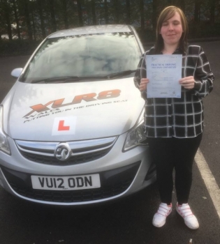 23117 - Congratulations to Becky Oacute;Shea who passed her driving test in Merthyr Tydfil 1st time with our Peter stunning result :-