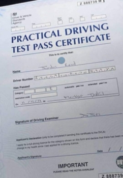 11112017 - Passed my test first time would highly recommend Ali Brooks what a fantastic instructor x<br />
<br />

<br />
<br />
Congratulations to our Jordan who passed 1st time in Merthyr Tydfil with only 1 minor what an outstanding result :-