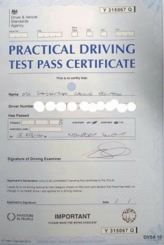 1832016 - Well done Samantha on passing your automatic driving test today in Newport first time and with just 2 minors Congratulations